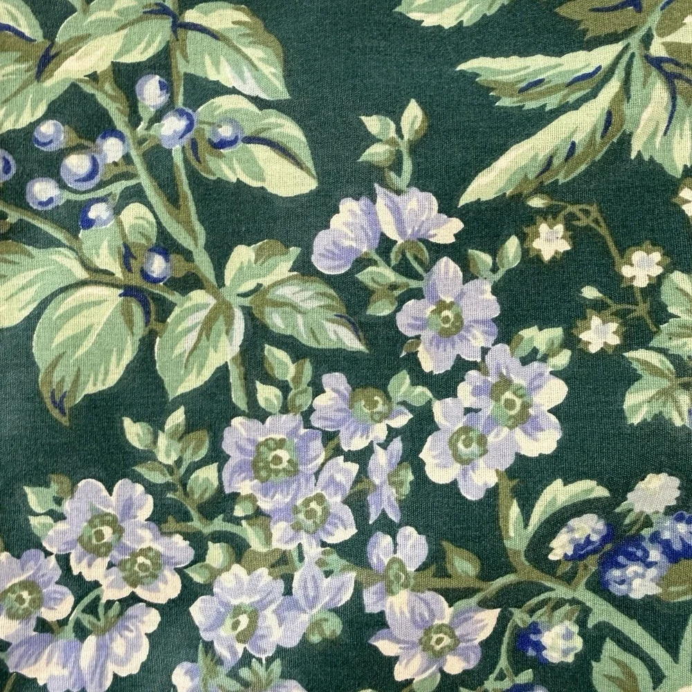 One VTG Laura Ashley Pillow Cover Bramble Berry Ruffled Throw Green Cottagecore
